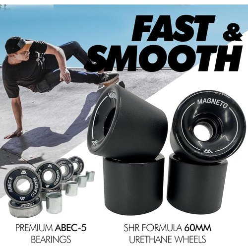 Magneto 27.5" x 7.5" Complete Skateboard - 7-Ply Canadian Maple Deck - Double Kick Concave Cruiser - Surf-Inspired Carving - Adult Skateboard & Longboard Cruiser for Beginners & Teens