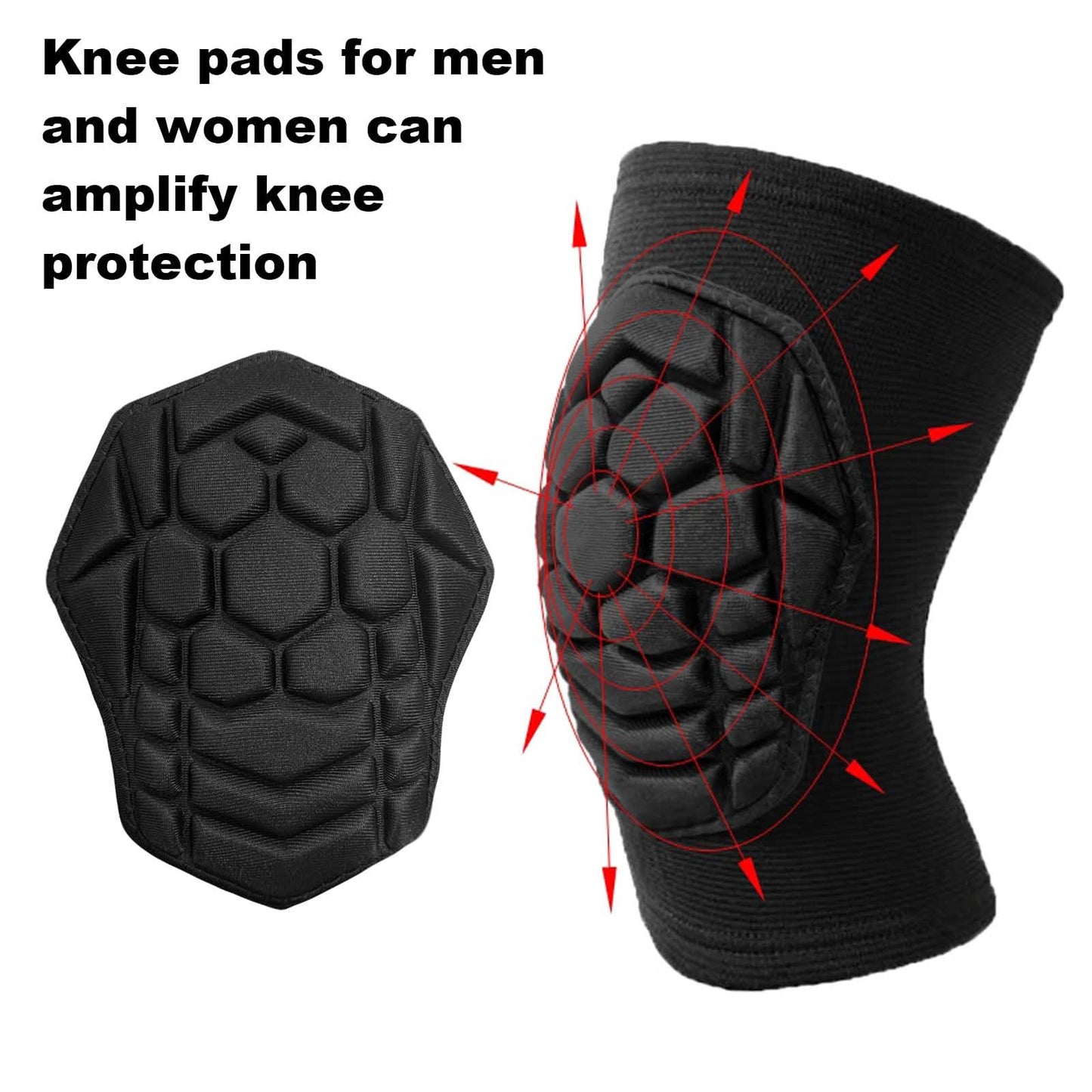 Men Women Knee Pads for Wrestling Volleyball Soccer, Flexible Lightweight Kneepads with Comfortable Foam Padding for Pole Dance Yoga Mountain Bike Skateboard, Youth Knee Pad for Sports & Work, Black M