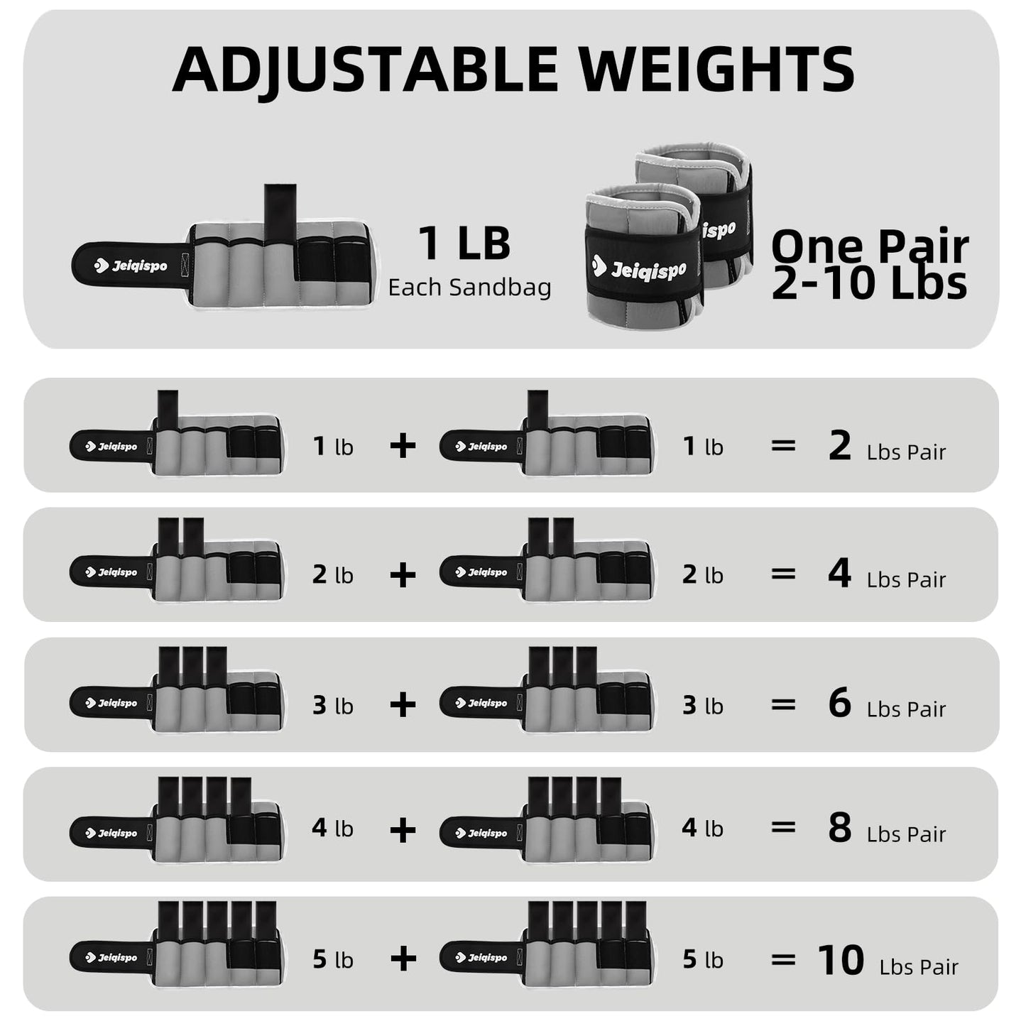 Adjustable Ankle Weights 1 Pair 2/4/6/8/10 LBS Wrist Leg Arm Weights for Women Kids Men,Strength Training with Removable Weight for Fitness Gym Workout Running Walking