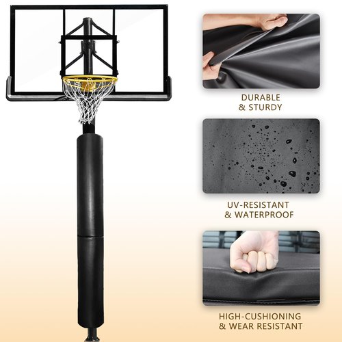 60 Inch Tall Round Pole Padding - Heavy Duty 2” Thick Foam Wrap Around Round and Square Post Pad for 3-4” Diameter Basketball Pole, Swing Pole, Electric Pole & More,Easy Install with Unique Design