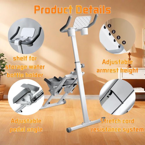 TOGIEEII Stair Stepper Folding Vertical Cardio Exercise Climber Stair-Master for Exercise at Home Full Body Workout Machine with Handlebar 242LBS Load with Adjustable Step Range Handlebar & Pedals