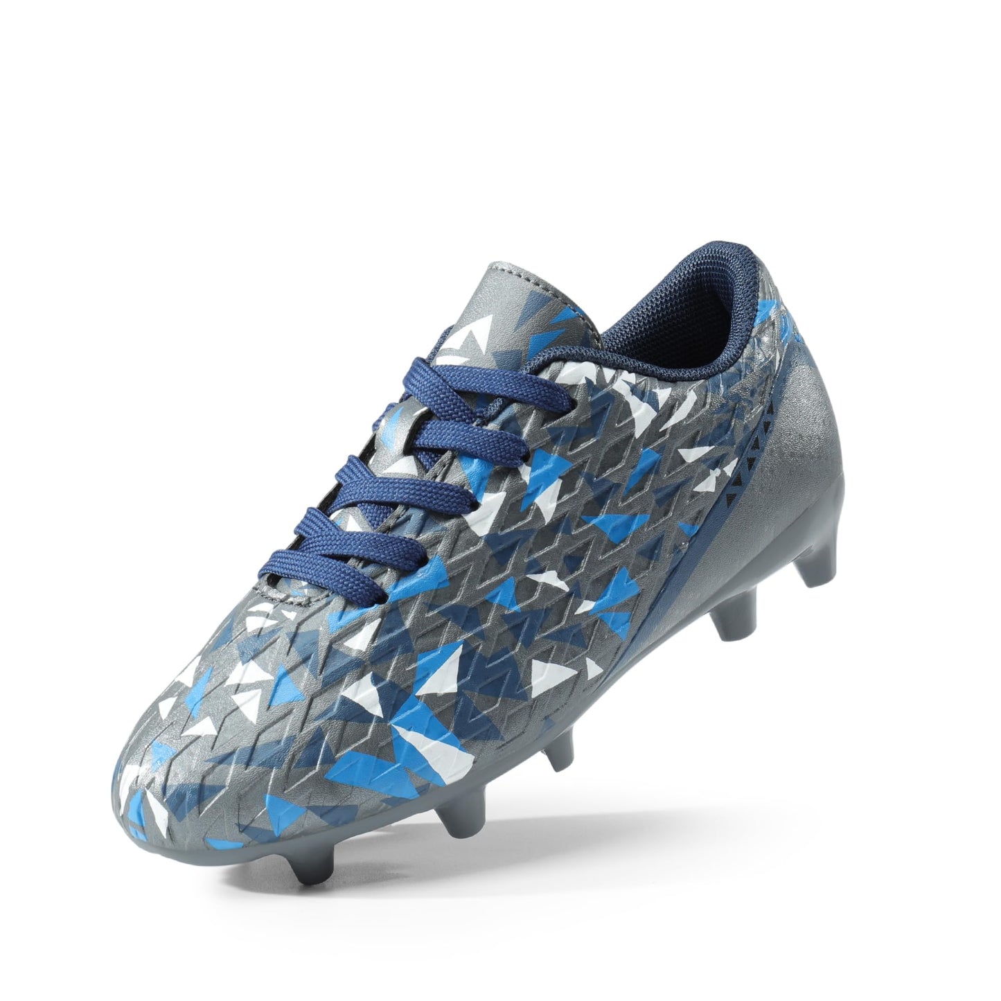 DREAM PAIRS Boys Girls Soccer Cleats,Dark/Grey/Royal/Blue,13 Little Kid