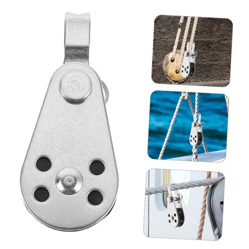 SOLUSTRE Collection 4pcs Stainless Steel Nylon Marine Pulley Blocks Boat Rigging Kit
