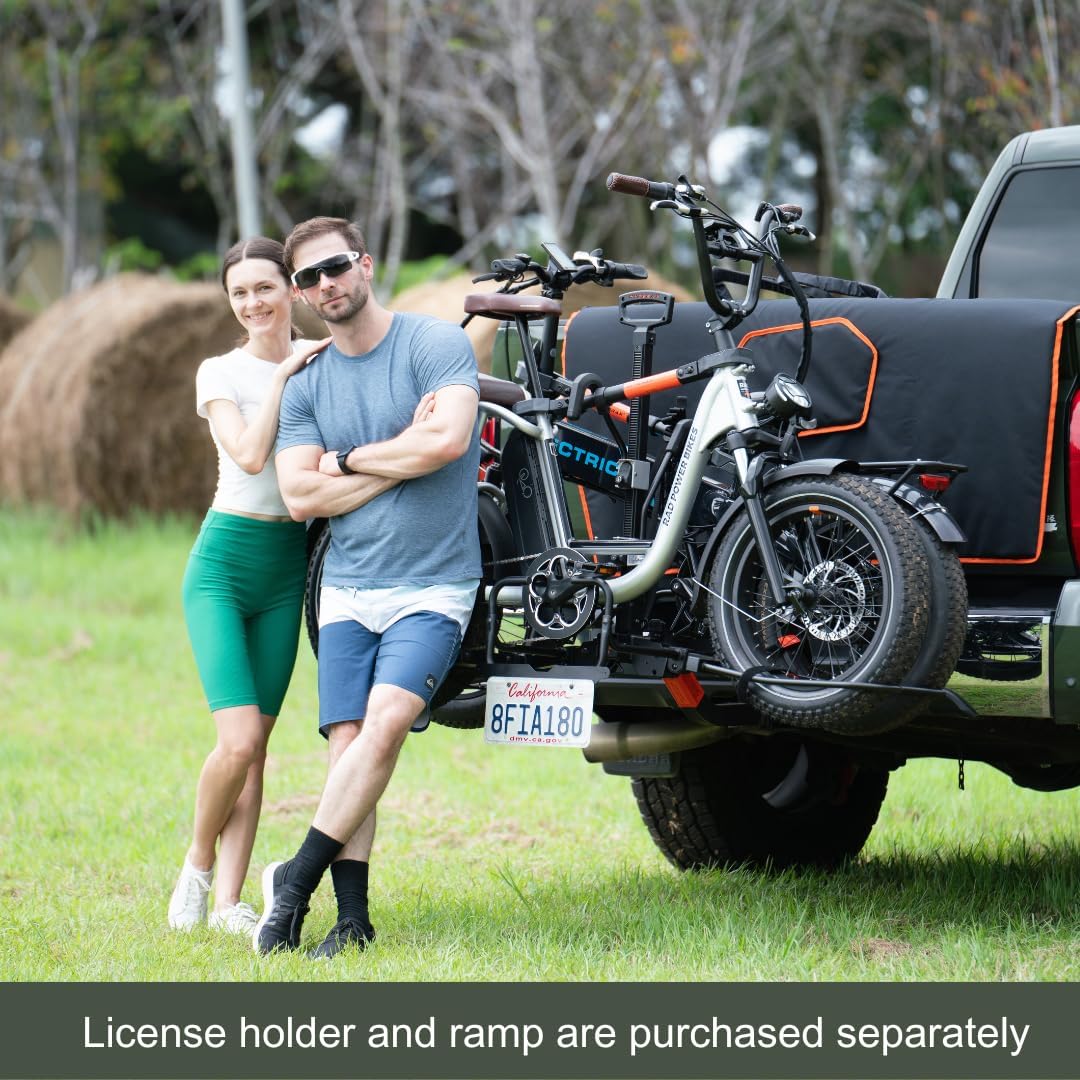 HYPERAX Volt 2 - E Bike Hitch Mounted Platform Style 2 Bikes Carrier for Car, SUV, Trucks, Sedan, Tilting e-Bike Rack for Hitch Fits Up to 2 X 70 lbs Bike with Up to 5" TIRE - NO RV USE!