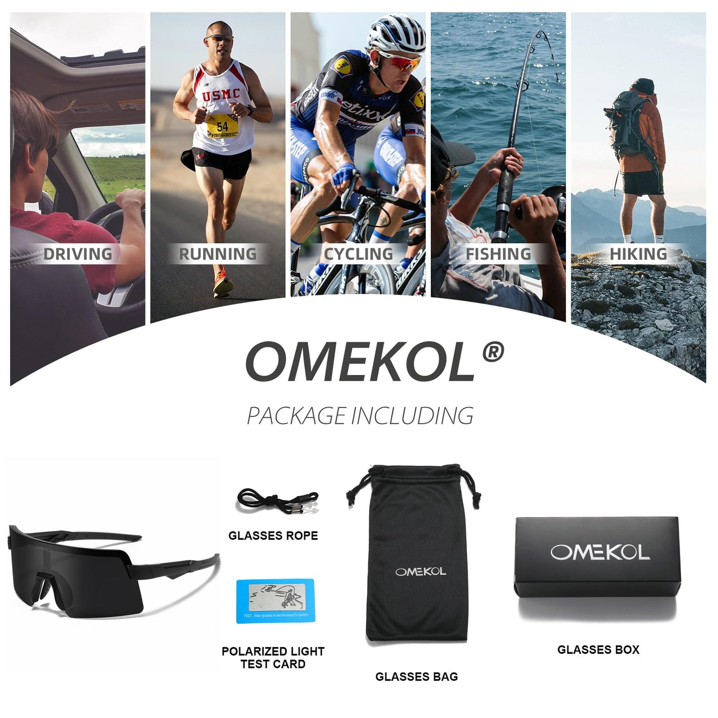 OMEKOL Age 8-18 Youth Polarized Baseball Sunglasses Boys Girls Sports Sun Glasses UV400 Goggles Head Width Less Than 5 Inch - AP1-S