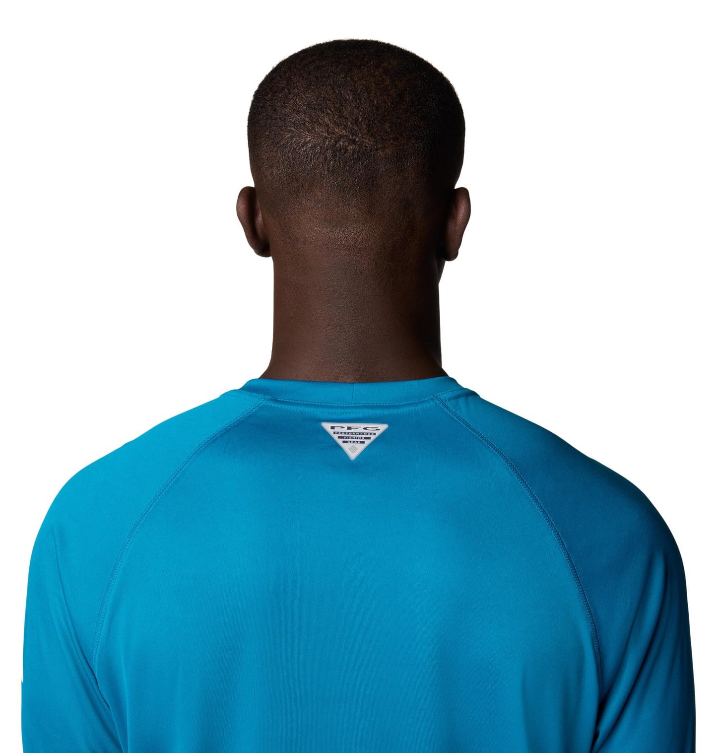 Columbia Men's PFG Terminal Tackle Long Sleeve Fishing Shirt, Blue Echo/White Logo, Large