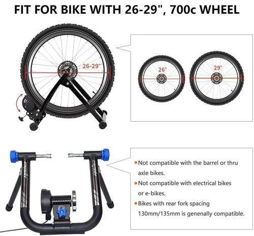 Unisky Bike Trainer Stand Indoor Riding Steel Heavy Duty Bicycle Exercise Stand 6 Speed Magnetic Resistance Stand for Road and Mountain Bikes