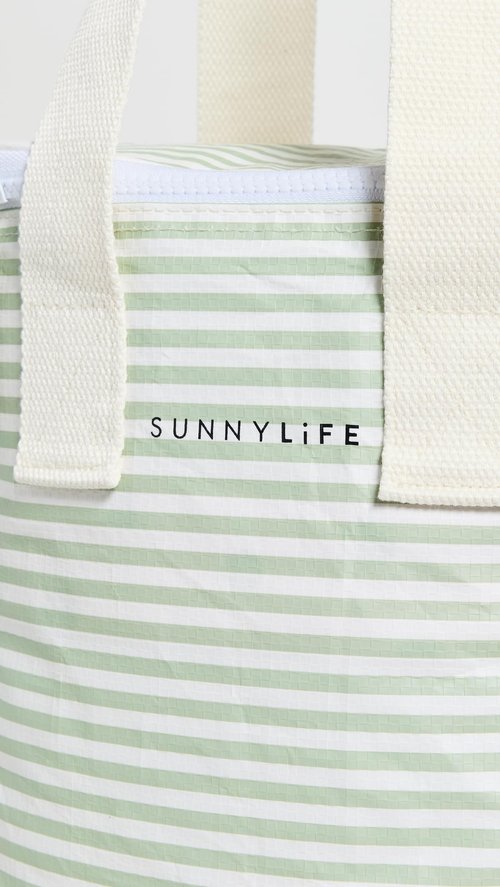 SunnyLife Women's Light Cooler Drinks Bag, Sage Stripe, One size