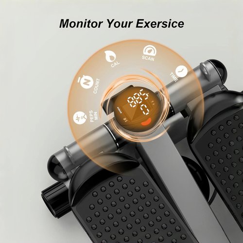 Maicifi Steppers for Exercise at Home, Stair Stepper with Resistance Bands, Under Desk Elliptical 300 lbs Weight Capacity, Ellipse Leg Exerciser with LCD Monitor