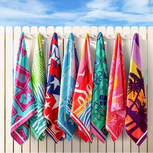 Member's Mark 100% Cotton Oversized Adult Beach Towel 40" x 72" (Flamingo Fun)
