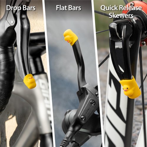 BONE Brake Lever Cover (2 Packs), Bike Brake Lever Protector, Scratch-Resistant & Waterproof Silicone Sleeve Cap, Cute Bicycle Shifter Handle Cover for Kids & Adults (2-Pack - Patti Duck)