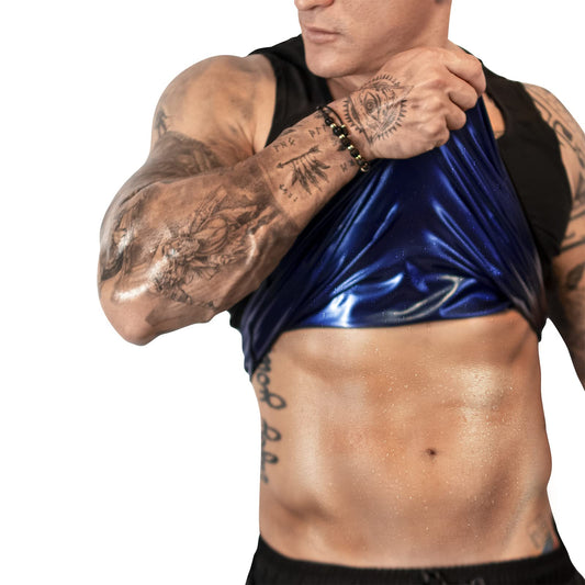 FUXERT Men's Sweat Vest Sweat Tank Top for Waist Trainer Workout Body Shaper Sauna Suit for Gym Exercise(SOBK 2XL/3XL)