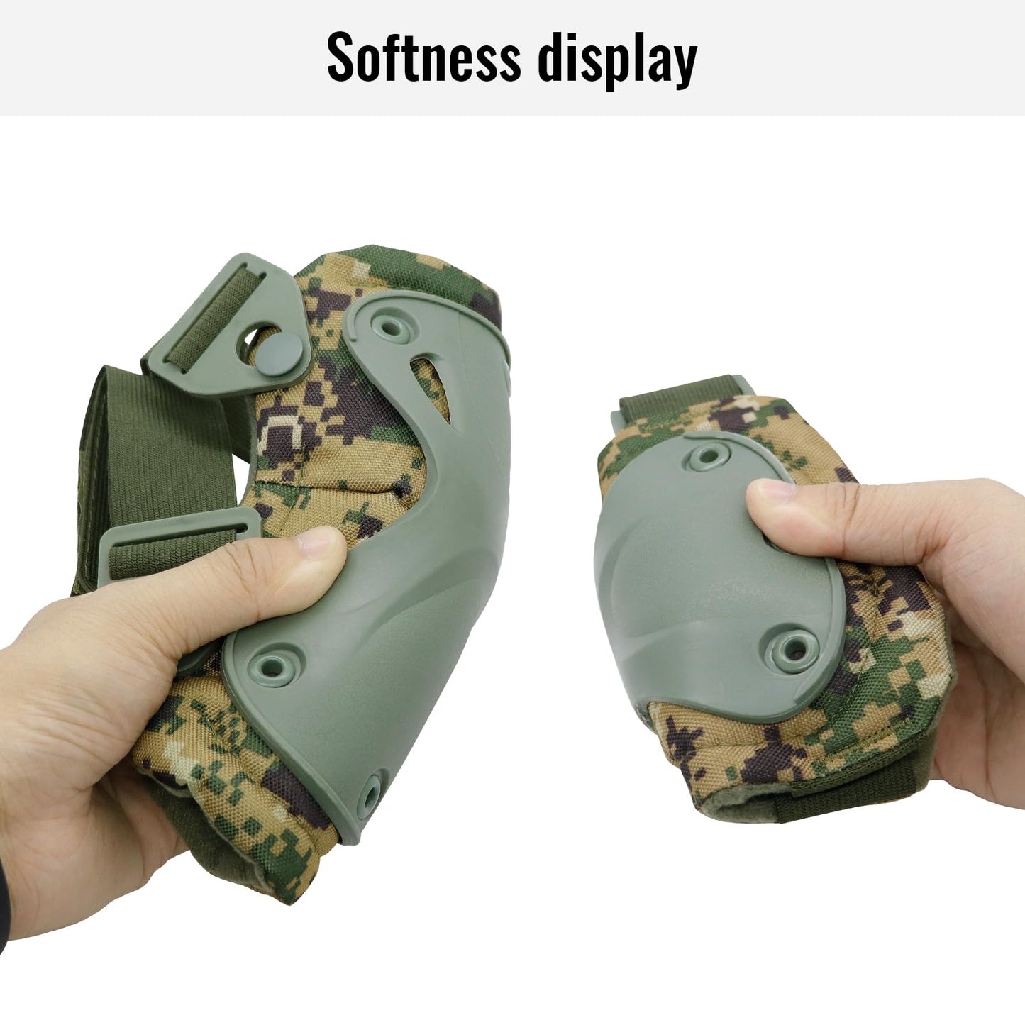 Qavctw Tactical Knee and Elbow Pads Set Protective Gear Knee Pads for Outdoor Sports Combat Paintball CS Cycling Skateboarding Skate Safety Guards Pads