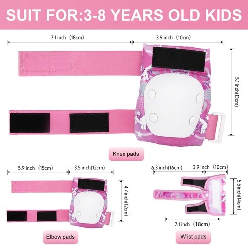 YooxArmor Kids Knee Pads and Elbow Pads Set for Children Ages 3-5/5-8, Toddler Knee Pads Kid Protective Gear Set for Roller Skating,Cycling, Skateboard, Inline Skating, Scooter Riding Sports