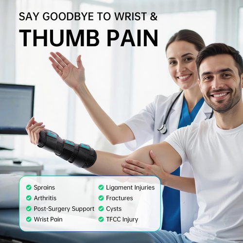 ZEAZEN Carpal Tunnel Wrist Brace - Adjustable Night Support with Splint for Tendonitis, Arthritis, Sprains & Wrist Pain Relief - One Size Fits All, Men & Women (Right Hand, One Size)