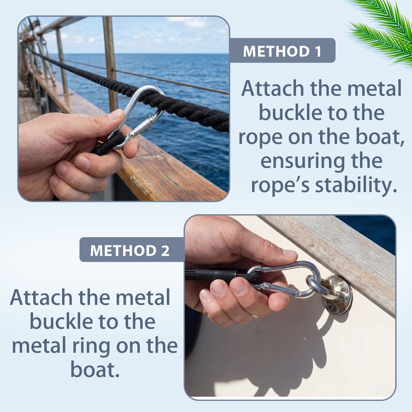 Yoojahow 2 Pcs Shock Cord with Stainless Steel Pulley 12", and Thick Nylon Rope, Outrigger Halyard Line Lock Pulley for Offshore Fishing, Ready to Install, Black