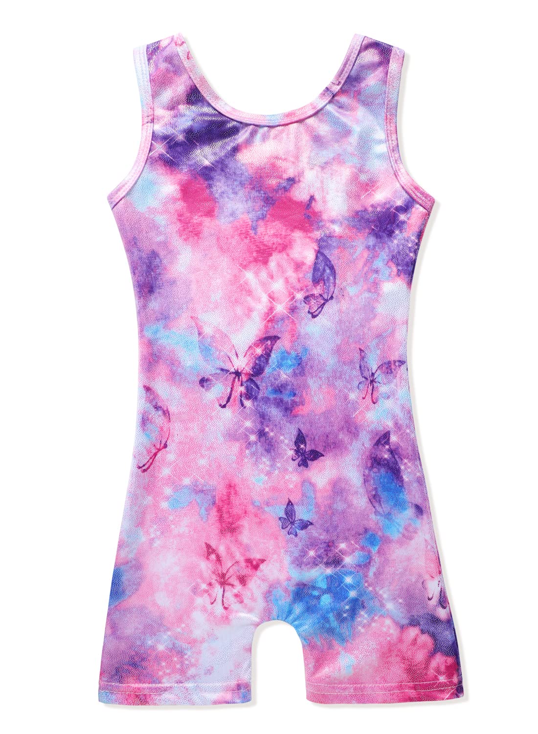 Leotards for Girls Gymnastics 3t 4t Dance Outfit Toddler KId Child Athletic Dance Wear Shiny Purple Hotpink Butterfly Biketard (Butterfly Hotpink, 4-5T)