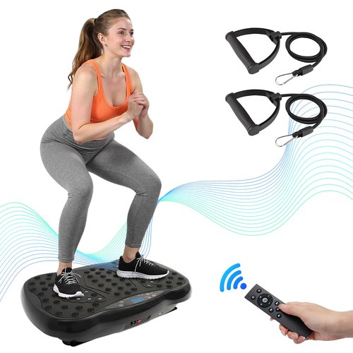 ALSO GO Vibration Plate Exercise Machine, 120-Level & 3 Workout Modes Vibration Board for Weight Loss/Lymphatic Drainage, 330lbs Capacity with Resistance Bands, Full Body Platform for Home Fitness
