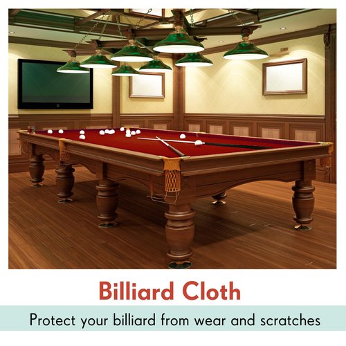 Mixweer Billiard Cloth 8.53ft Pool Table Felt with 6 Cloth Strips Pre Cut Pool Table for Home Clubs Bars Indoor Sports Game(Red)