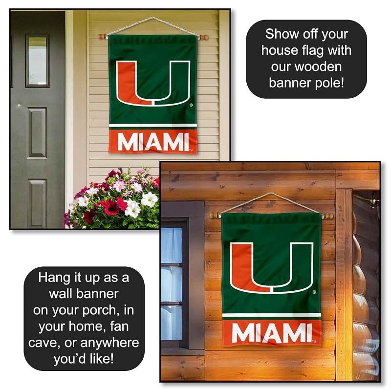 Hurricanes House Flag Banner 30x40 in - Double-Sided Screen Printed University Logo