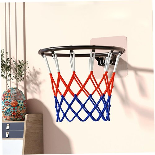 KDAMGOQE Basketball Rim Replacement, 14 Inch Basketball Rim with All Weather Net, Foldable Basketball Hoop Replacement Rim, Basketball Hoop with Sticker for Wall Door Mounted,Basketball Rim