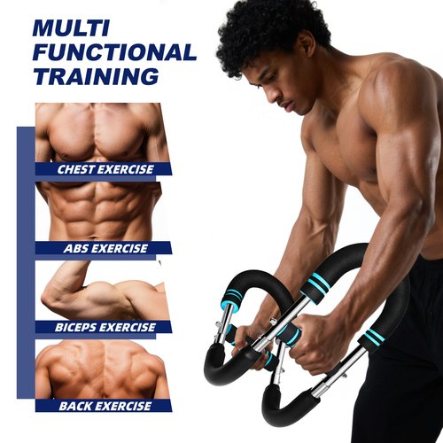 Pro-Grade Twister Arm Trainer- 60-110lb Adjustable Arm Chest Exerciser for Men,Portable Spring Resistance Chest Workout Equipment,Power Twister Bar with Anti-Slip Grips for Home Gym Strength Training