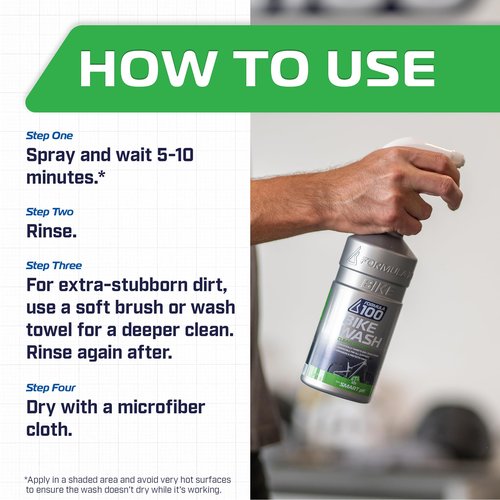 Formula 100 Clean Machine Bike Wash – For Cleaning Bicycles & Electric Bikes – No-Run Gel Formula Works on All Surfaces, Lifts Away Dirt & Grime