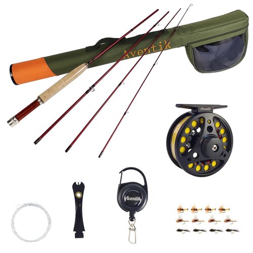 Aventik Whisperer Fly Fishing Rod and Reel Combo, Complete Fishing Starter Kit 7FT 3/4wt, Freshwater Ultra Light Fly Rod with Cordura Rod Case(7'6'' LW3/4 Combo)