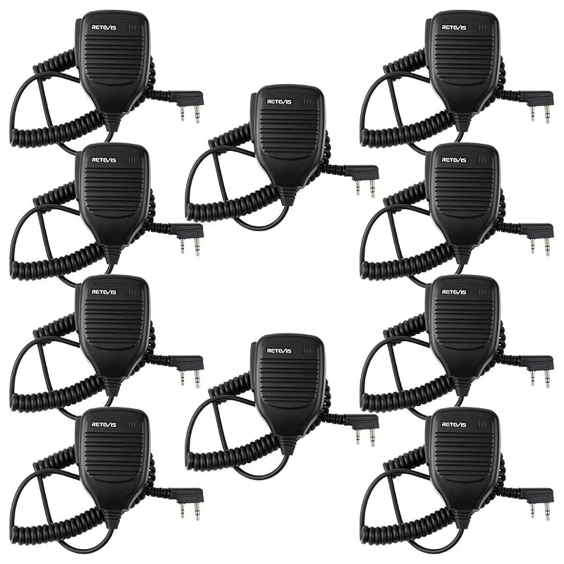 Retevis 2-Pin Shoulder Speaker Mic – 5 Pack (Variation: 5) for RT Series Walkie Talkies