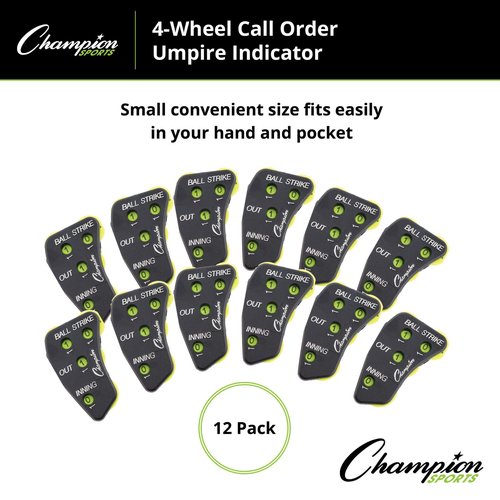Champion Sports Baseball Umpire 4-Wheel Call Order Indicator, Black