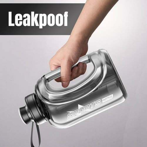 Lizhluzh Large Water Bottle with Measurements, 95 OZ/ 2.8 L Gym Water Bottle with Straw, Gallon Water Jug Bottle with Handle & Portable Strap for Gym, Outdoor Sports