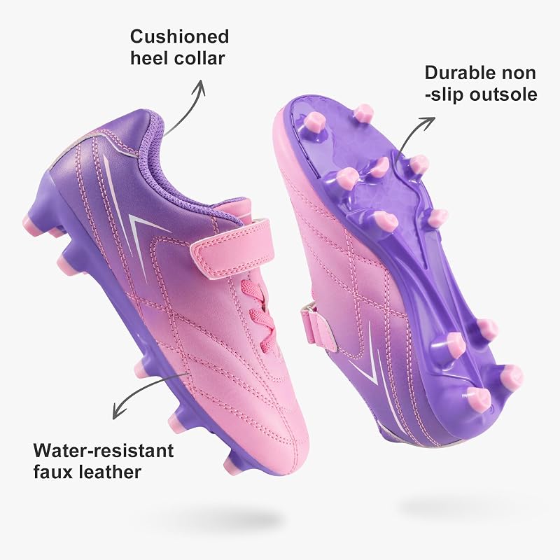 Stelle Girls Soccer Cleats for Kids Violet Blush 12 Little Kid Training Outdoor