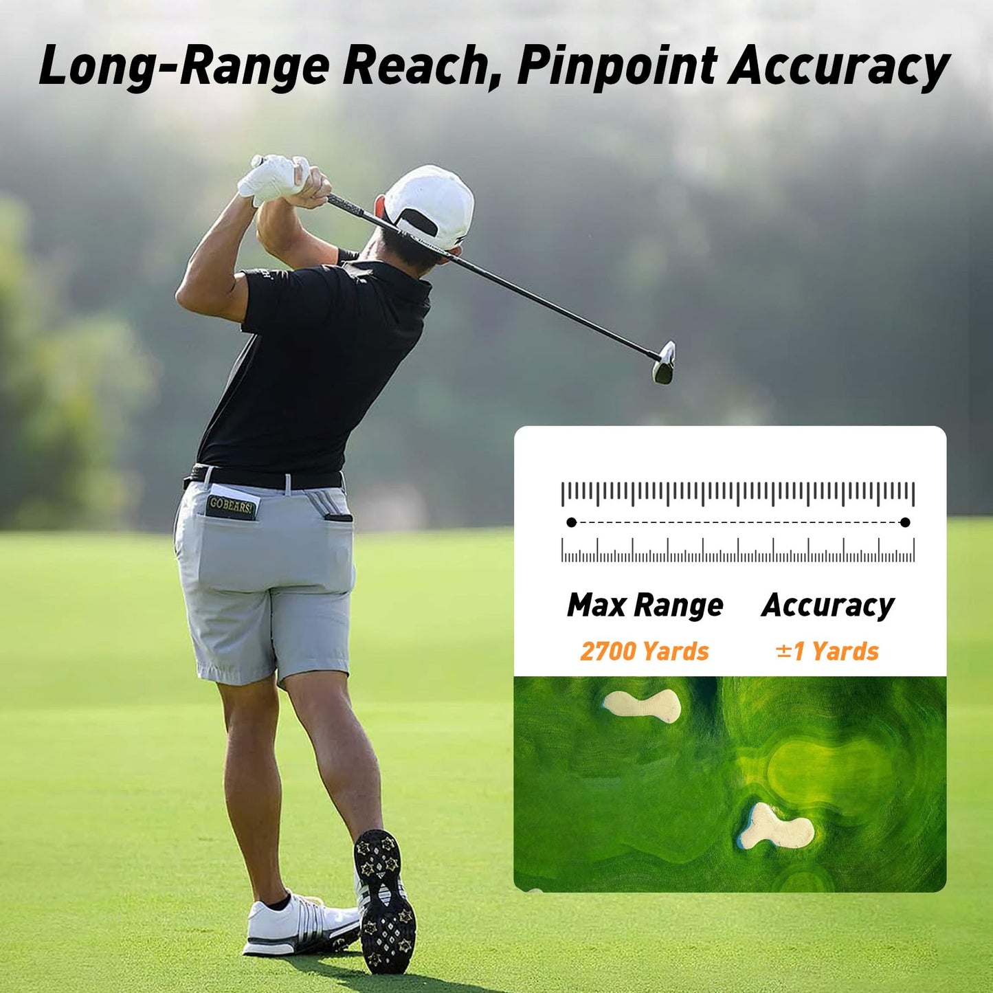 BFVV Golf Rangefinder with Slope, 2700 Yards Range Finder for Golf, Flag Pole Locking Vibration, 6X Magnification, Rechargeable Laser Rangefinder with Magnet Stripe, Golf Gifts for Men Women (Blue)