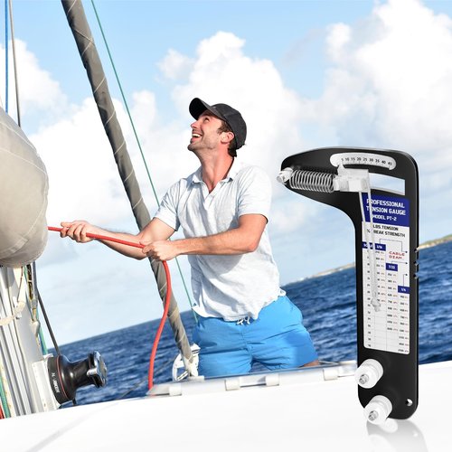 Hazztoll Sailboat Rigging Tension Gauge- PT-2 Professional Hands-Free Force Gauge, Wire Rope Standing Rigging for 3/16, 7/32, and 1/4 in Cable Diameter, 2000 lbs