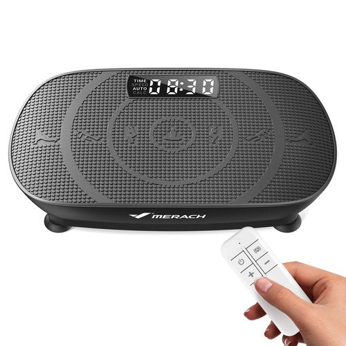 MERACH Vibration Plate Exercise Machine, Vibration Plate with Real-Time Calorie Tracking on LED Display, Vibrating Plate Exercise Machine for Women Men, Workout Equipment for Home (Black