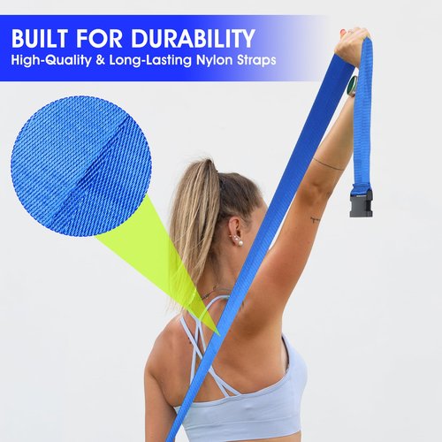 Physical Therapy Strap, Extremity Mobilization Belt, Manual Traction Strap, Adjustable Stretch Strap for Stretching Yoga Leg Shoulder Exercise (Black)