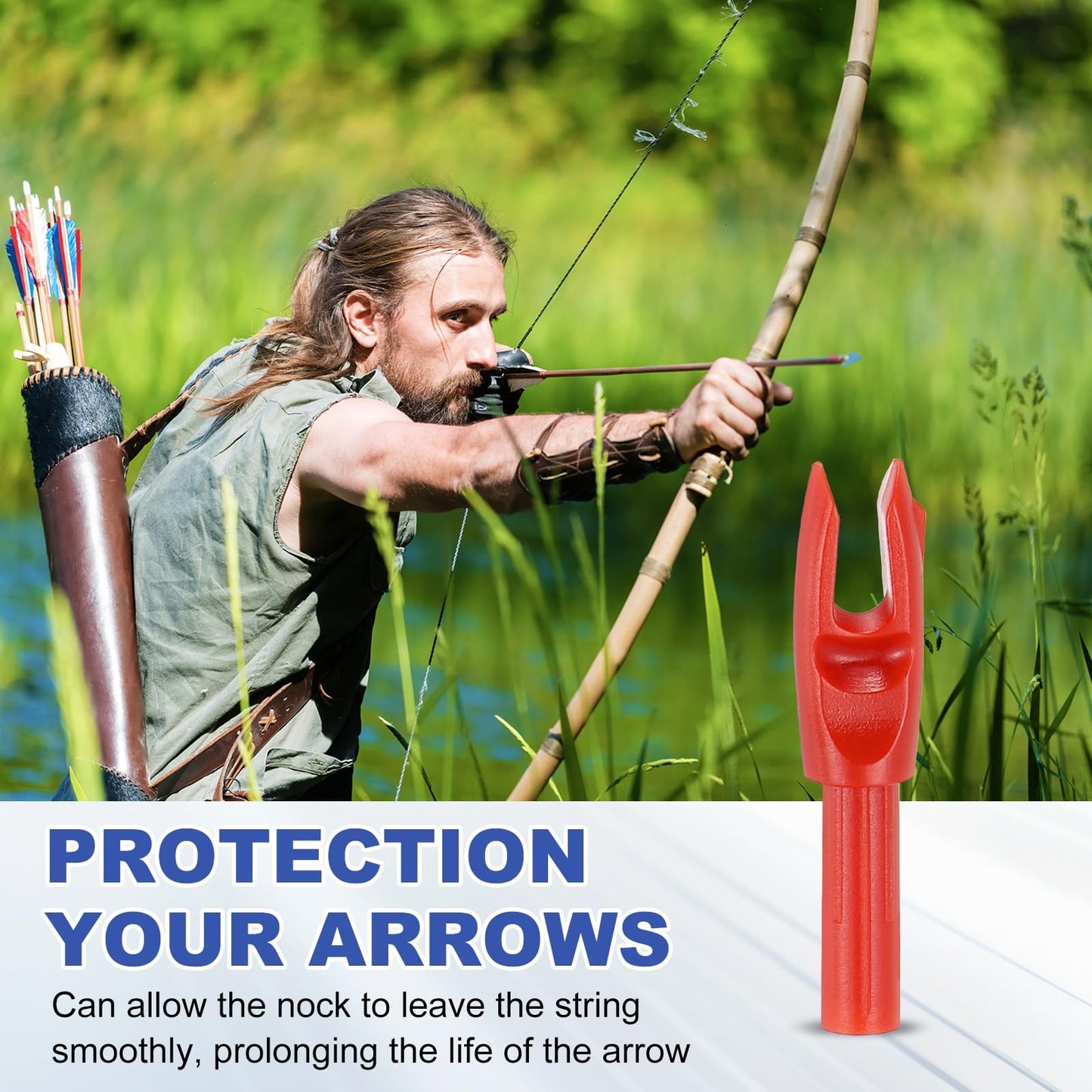 PATIKIL Archery Arrows Nocks 4.2mm, 12 Pack Plastic Insert Arrow Nock Replacement Arrow Tails for Hunting Shooting Compound Recurve Bow, Multicolor