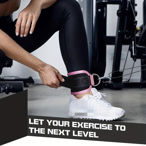 Ankle Straps Ankle Resistance Bands Wrist Cuffs Padded Straps Adjustable Fitness Glute Kickback D-Ring Black