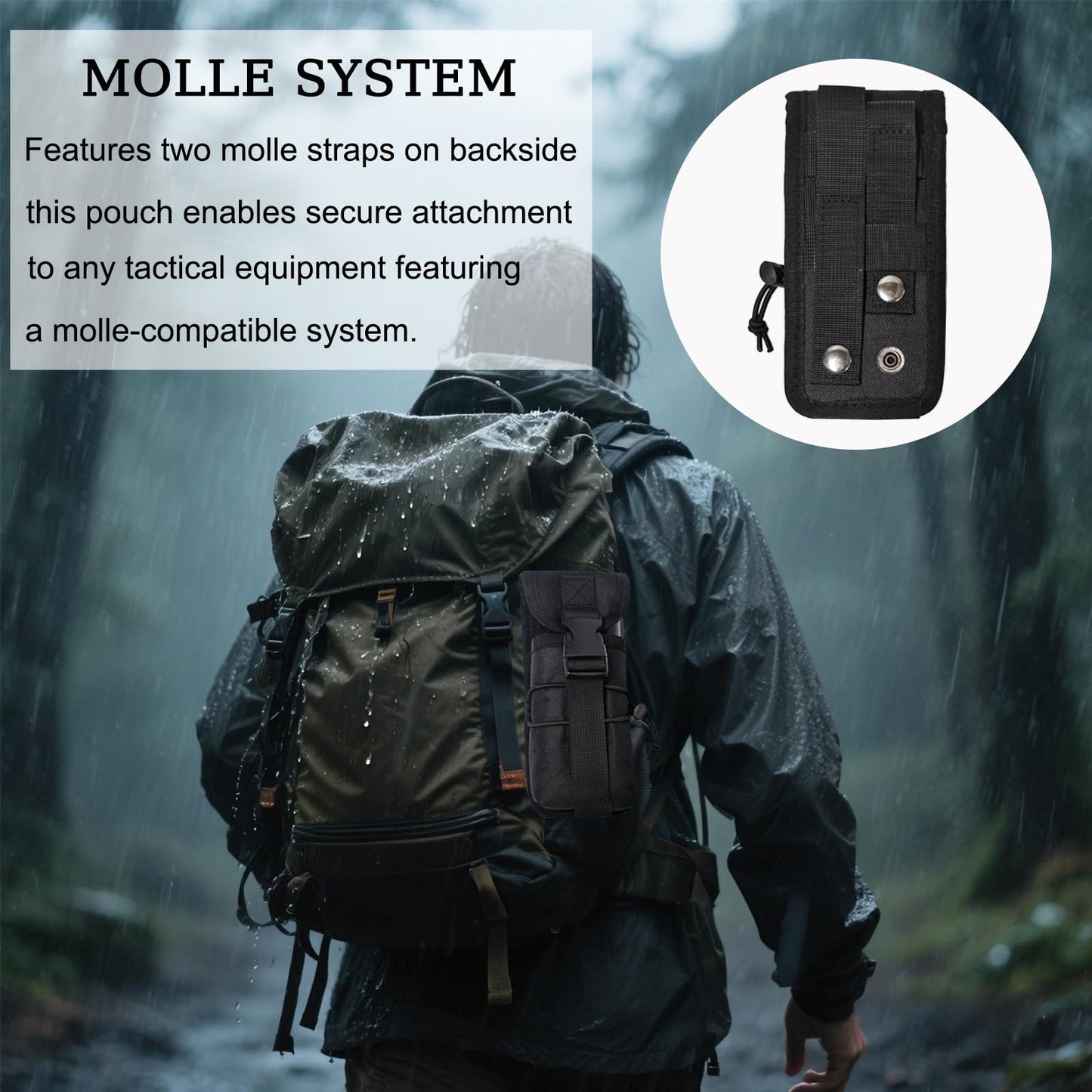 2 Pack High-Temperature Resistant Black Suppressor Pouch, Thermal Insulated Melt-Proof Sleeve, Molle-Compatible Multi-Use Protective Case for Tactical Tools & Accessories