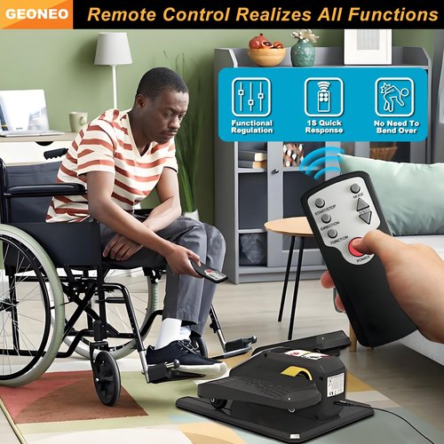 Under Desk Elliptical Machine, Electric Ellipse Leg Exerciser for Senior, Quiet and Compact Electric Seated Pedal Exerciser for Home with Display Monitor, Remote Control and 12 Adjustable Speeds