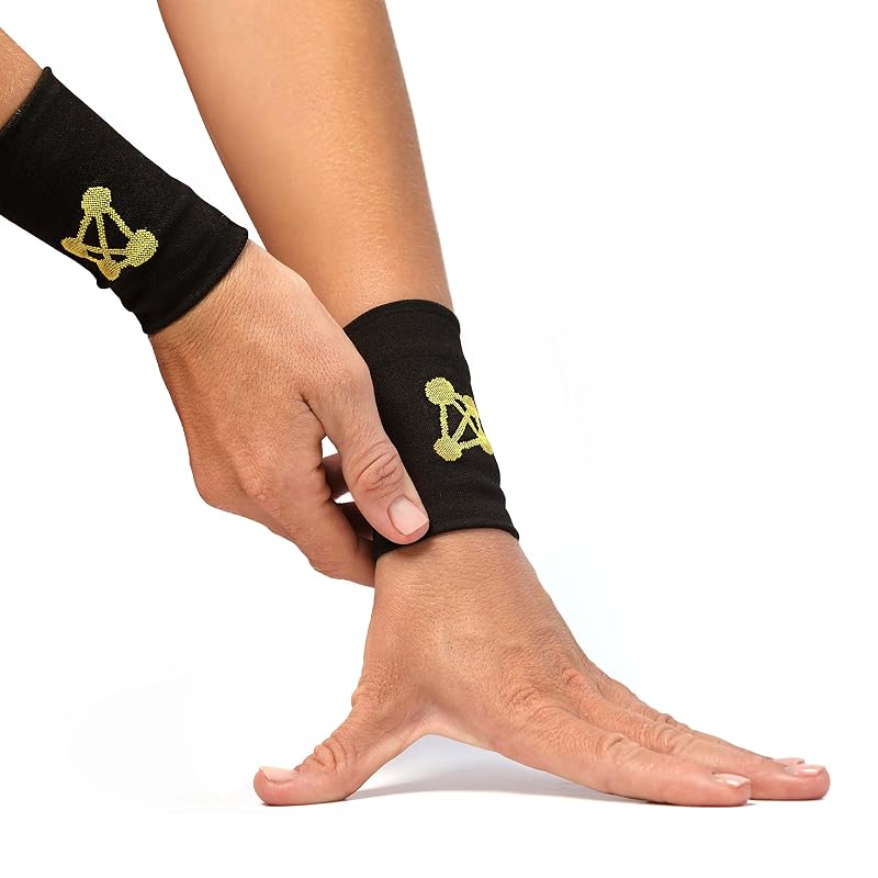 CopperJoint Copper-Infused Wrist Compression Sleeve – Large Black (1 Pair) – 20-30 mmHg