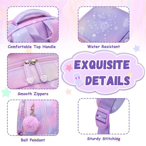 PIG PIG GIRL Kids Backpack for Girls - Middle School & Elementary School - Kawaii Ita Backpack - Purple