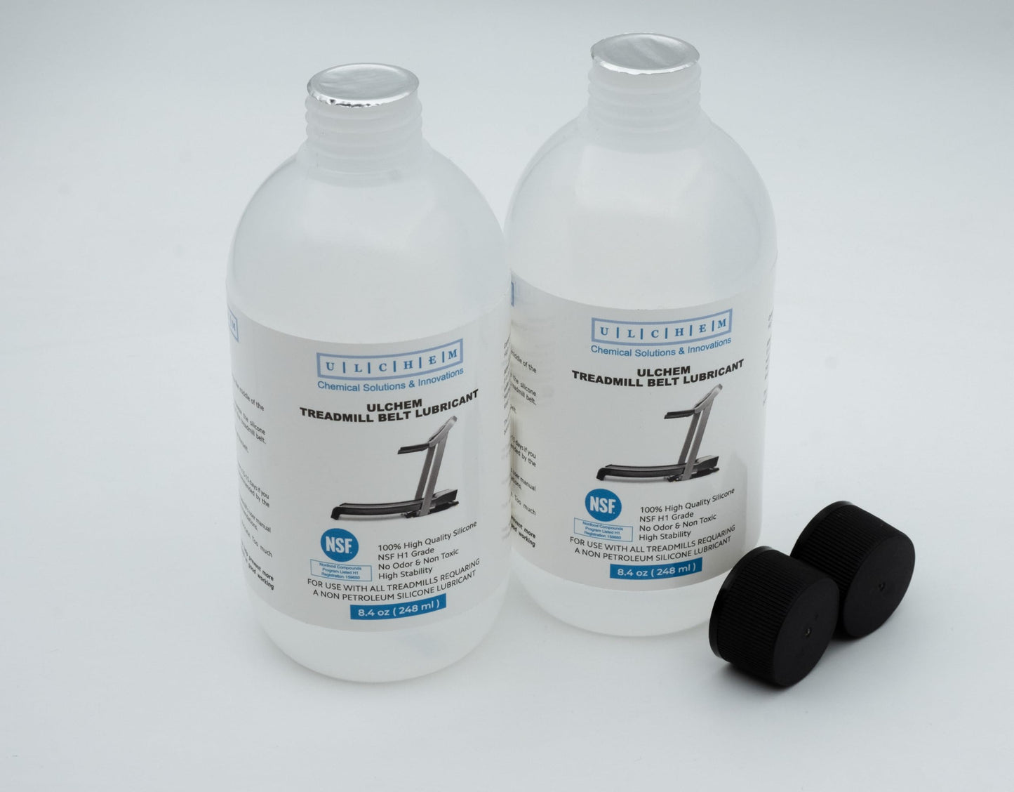 Silicone Treadmill Belt Lubricant, NSF H1 Grade,13-inch Application Tubes, Pure Silicone Oil, Non-Toxic & Odorless, High-Temperature Resistant, Easy to Use for All Brands (16.8 oz/496 ml (2x8.4 oz))