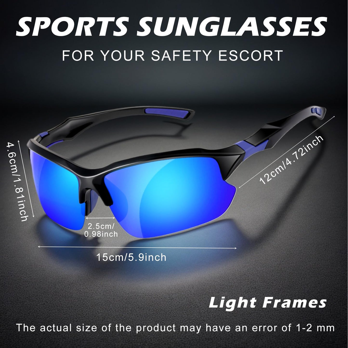 GGSTDDUP 4 PACK Polarized Sport Sunglasses for Women Men Mixed Colors