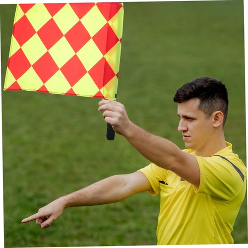 BESPORTBLE 2Pcs Soccer Referee Flags Durable Signal Hand Flags for Accurate Match Officiating Portable Design for Easy Carrying for Football Umpires and Linesmen