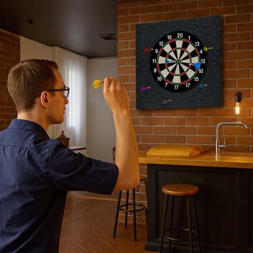 Rdutuok Dart Board Wall Protectors 4pcs 12x12x0.5 Self-Adhesive Dart Board Surround Backing Tiles Heavy Duty Dart Board Backboards Felt Wall Protection for Man Cave, Party & Game Room