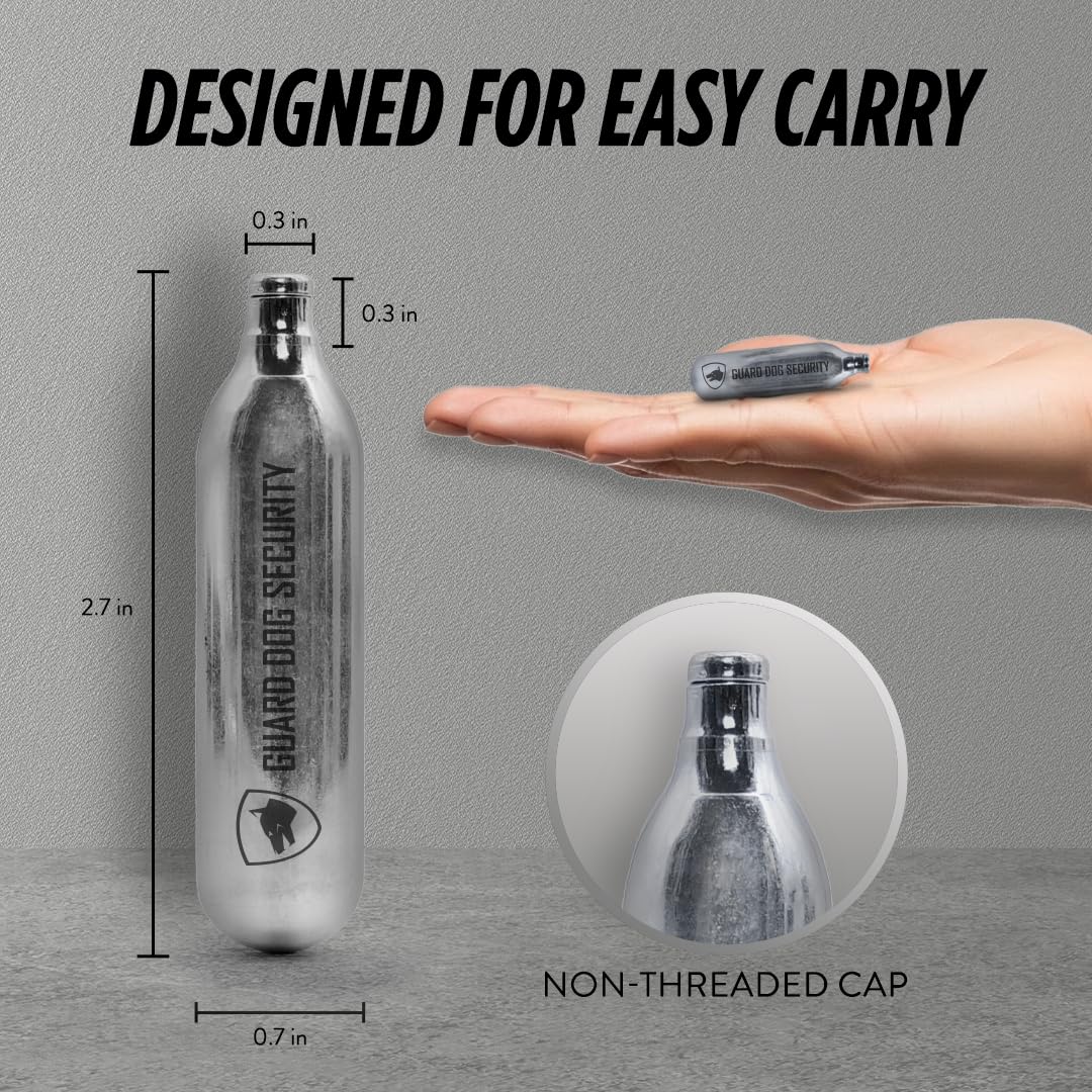 Guard Dog Security 8 Gram / 12 Gram Co2 Cartridges, Non-Threaded, CO2 cartridges BB Gun, CO2 BB Pistol, CO2 Airsoft Pistol, and CO2 Paintball Markers, Snug fit, Solid Seal (8G-50PC)