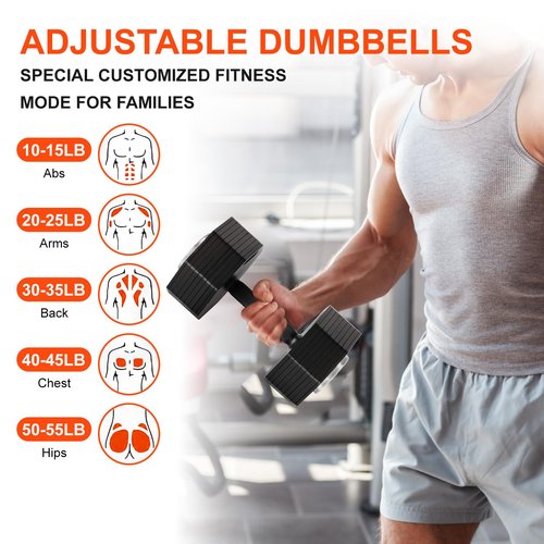 Adjustable Dumbbell Sets 80LBS Pairs Durable Steel Build, Free Weights Dumbbells Set with Anti-slip Handle, 5 LBS Increment, For Full Body Home Gym Workout 80LBSx2