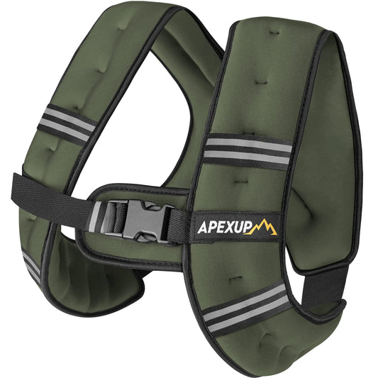 APEXUP 10lbs Weighted Vest Men Women, Weight Vest for Women Workout Equipment for Strength Training Running (Green)