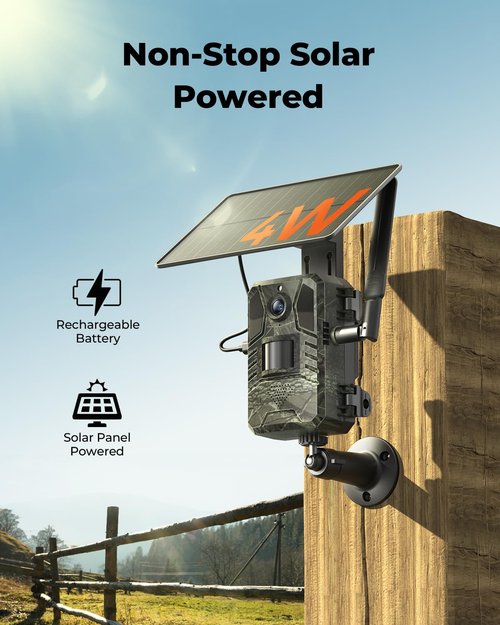 Loatos Cellular Trail Camera 2 Packs, Built-in SIM Card 4G LTE Trail Cameras with Night Vision Motion Activated Waterproof 2K Live View 0.2s Speed Game Camera with Unlimited Data Plan Solar Powered